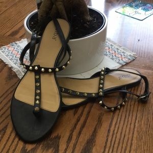 Golden Spiked Sandals